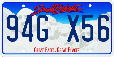 SD license plate 94GX56