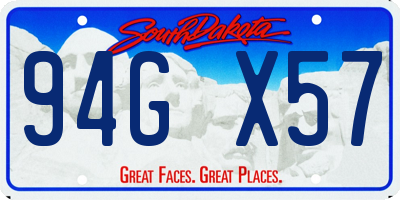 SD license plate 94GX57