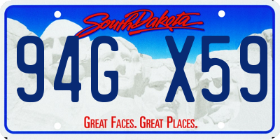 SD license plate 94GX59