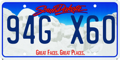SD license plate 94GX60