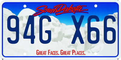SD license plate 94GX66
