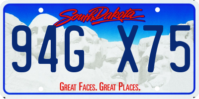 SD license plate 94GX75