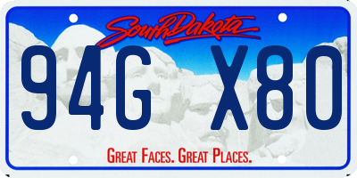 SD license plate 94GX80