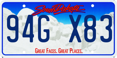 SD license plate 94GX83