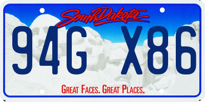 SD license plate 94GX86