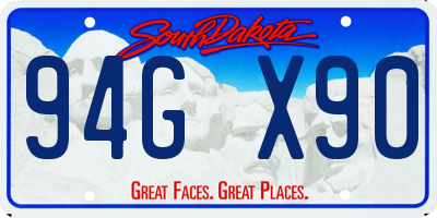 SD license plate 94GX90