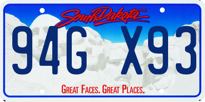 SD license plate 94GX93