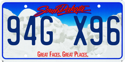 SD license plate 94GX96