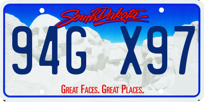 SD license plate 94GX97