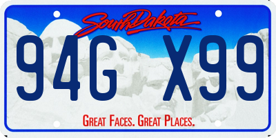 SD license plate 94GX99