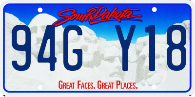 SD license plate 94GY18