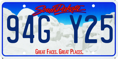 SD license plate 94GY25