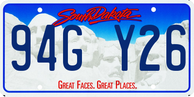 SD license plate 94GY26