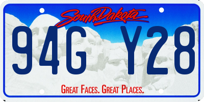 SD license plate 94GY28