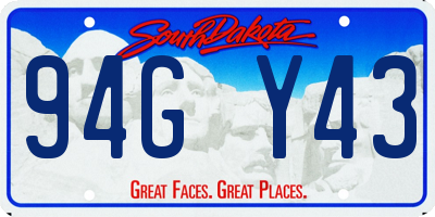 SD license plate 94GY43