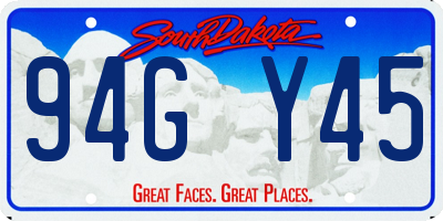SD license plate 94GY45