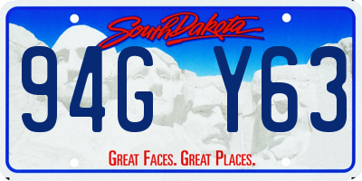 SD license plate 94GY63