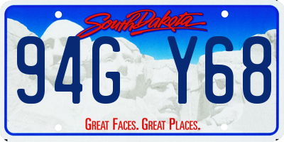 SD license plate 94GY68