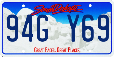 SD license plate 94GY69