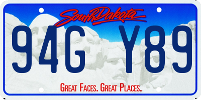 SD license plate 94GY89