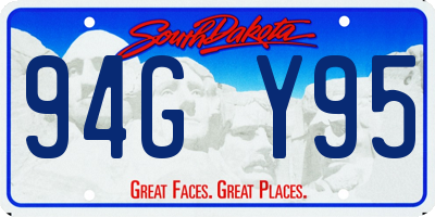 SD license plate 94GY95