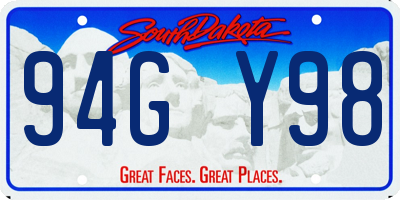 SD license plate 94GY98