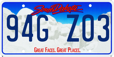 SD license plate 94GZ03