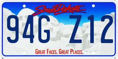 SD license plate 94GZ12