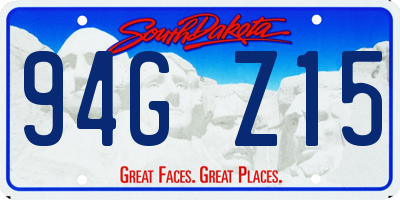 SD license plate 94GZ15