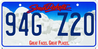 SD license plate 94GZ20