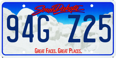 SD license plate 94GZ25