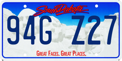 SD license plate 94GZ27
