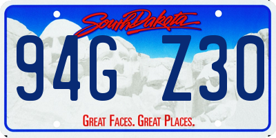 SD license plate 94GZ30