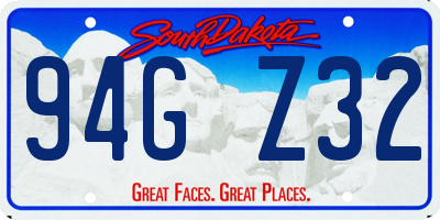 SD license plate 94GZ32