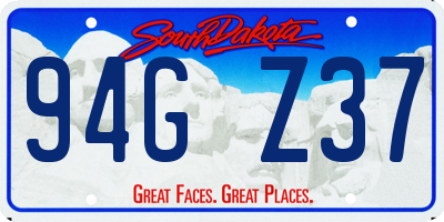 SD license plate 94GZ37