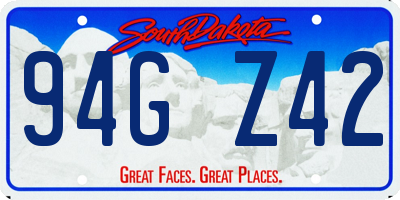 SD license plate 94GZ42