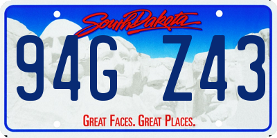 SD license plate 94GZ43
