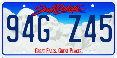 SD license plate 94GZ45