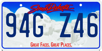 SD license plate 94GZ46