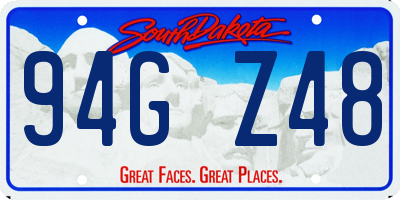 SD license plate 94GZ48