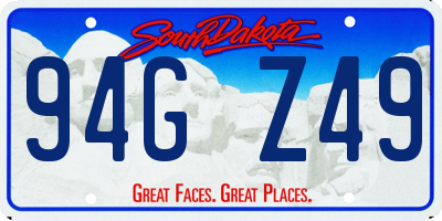 SD license plate 94GZ49