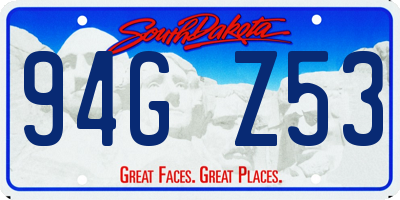 SD license plate 94GZ53