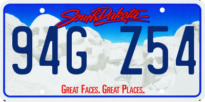 SD license plate 94GZ54