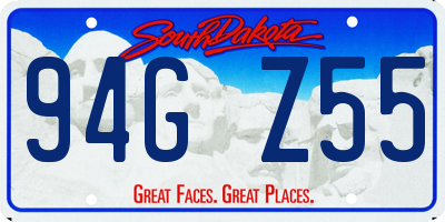 SD license plate 94GZ55