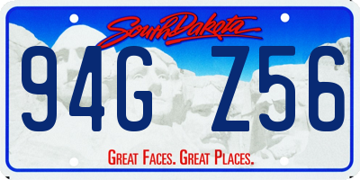 SD license plate 94GZ56