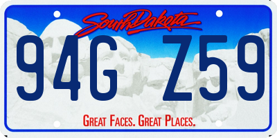 SD license plate 94GZ59