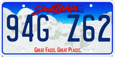 SD license plate 94GZ62