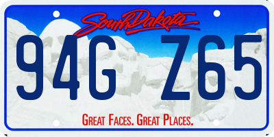 SD license plate 94GZ65
