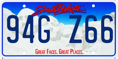 SD license plate 94GZ66