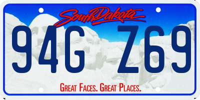 SD license plate 94GZ69